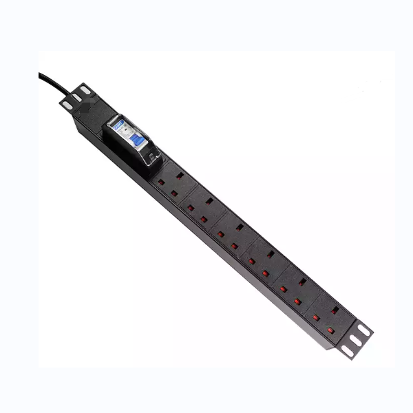 RockRack PDU 6 Way UK Type With 1P Circuit Breaker 19 Inch Rack Mount ...